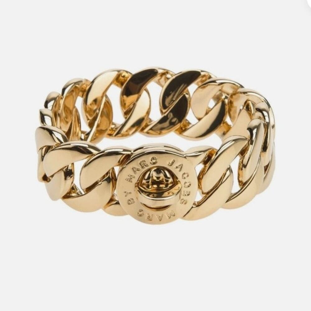 Marc By Marc Jacobs Goldtone Bracelet with Turnlock Chunky Link - Picture 2 of 4